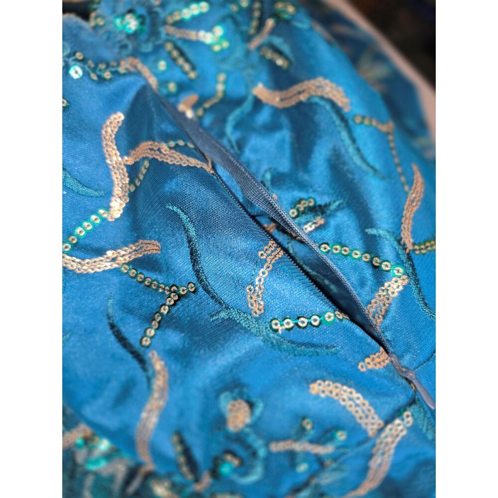 Anarkali Flared Gown - Teal - Picture 8 of 12